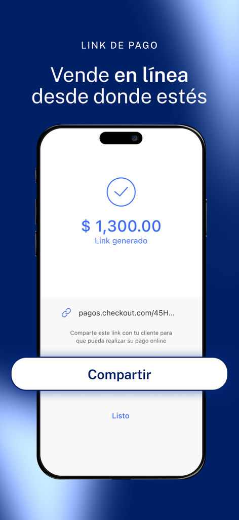 Ualá Bis - Uala Bis mobile app screen showing a generated payment link for online sales with a share button