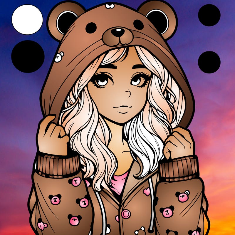 realistic girl in a animal pjs hoodie
