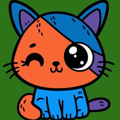 cat with no ear and eye on one side