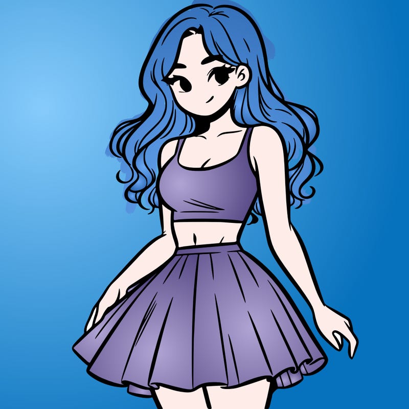 woman in a skirt and crop top