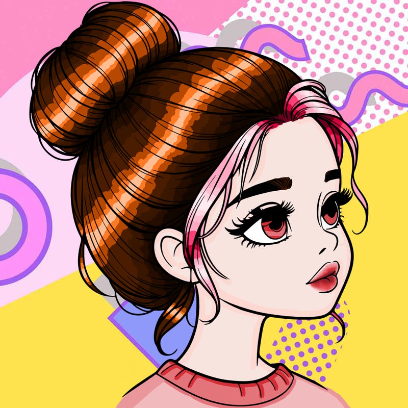 realistic girl with bun