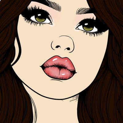 really realistic girl with lips