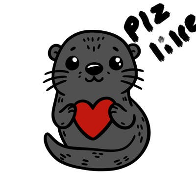 otter with a heart