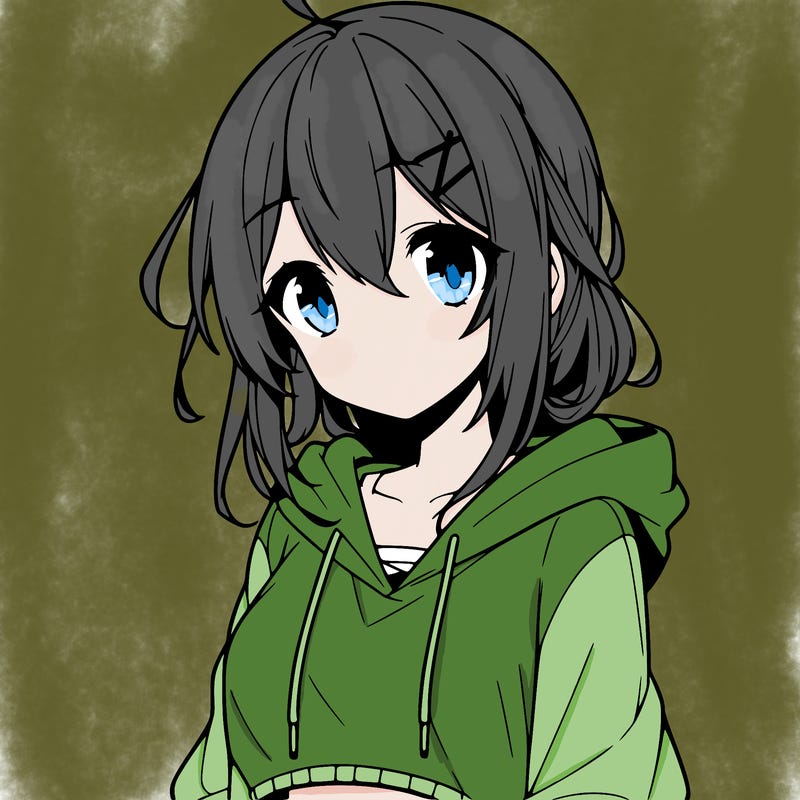 anime girl with hoddie