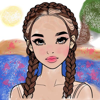 realistic girl with braids