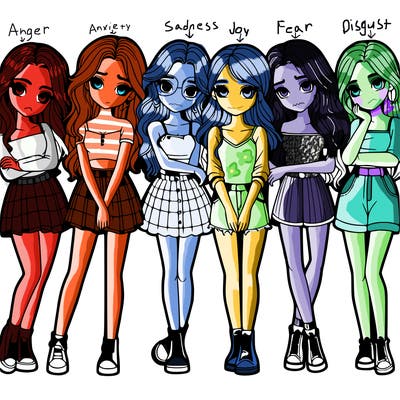 a group of girls realistic