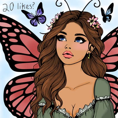 butterfly fairy realistic girl