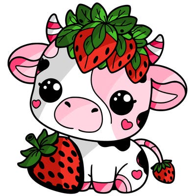 cute strawberry cow