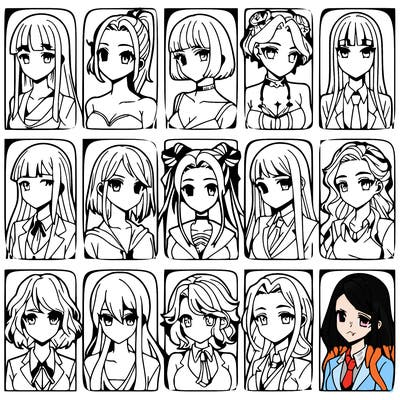 girls that look diffrent anime