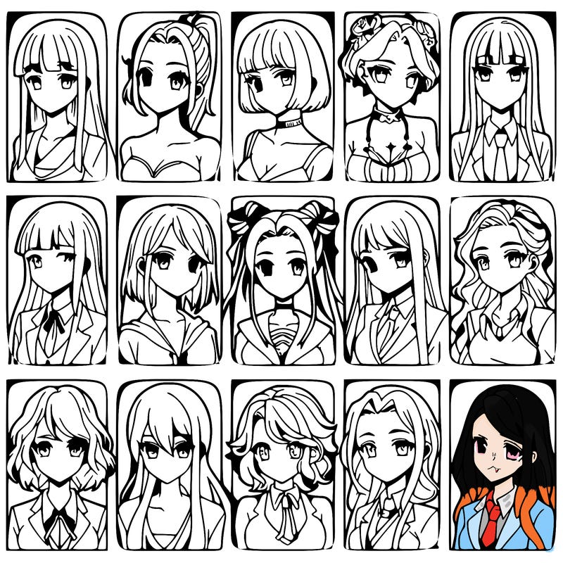 girls that look diffrent anime