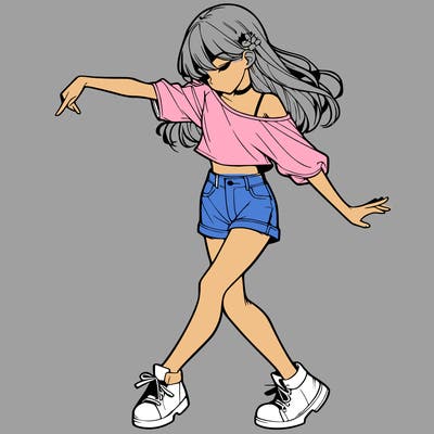realistic girl danceing