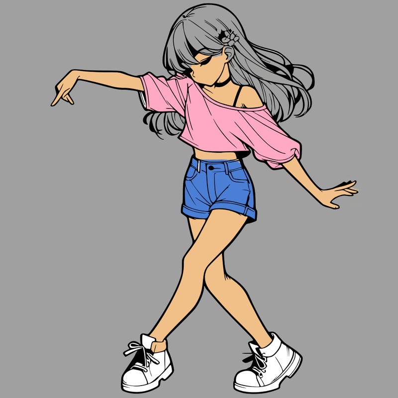 realistic girl danceing