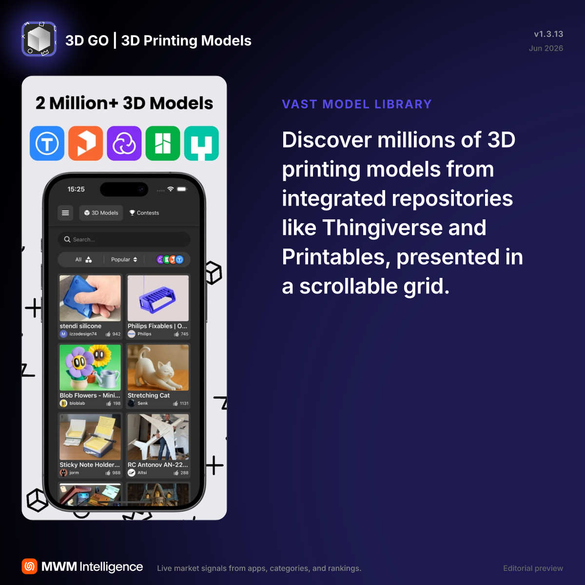 3D GO | 3D Printing Models - Utilities App | MWM