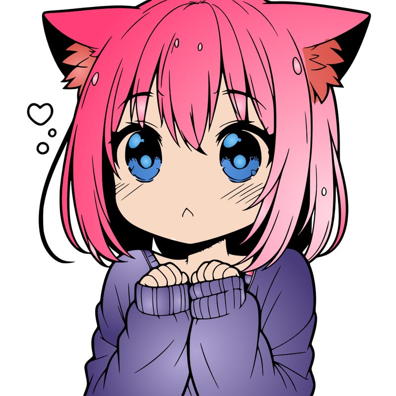 shy anime catgirl