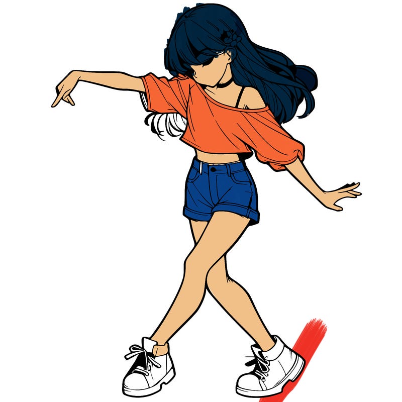 realistic girl danceing