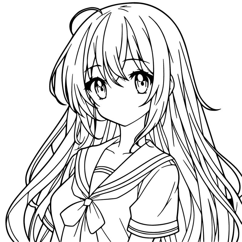 anime girl with long hair