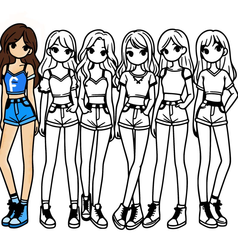 a group of girls wearing crop tops and shorts