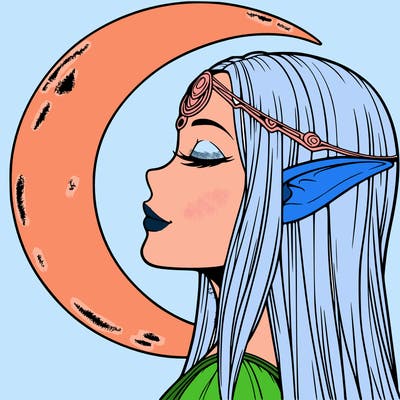 a realistic moon elf