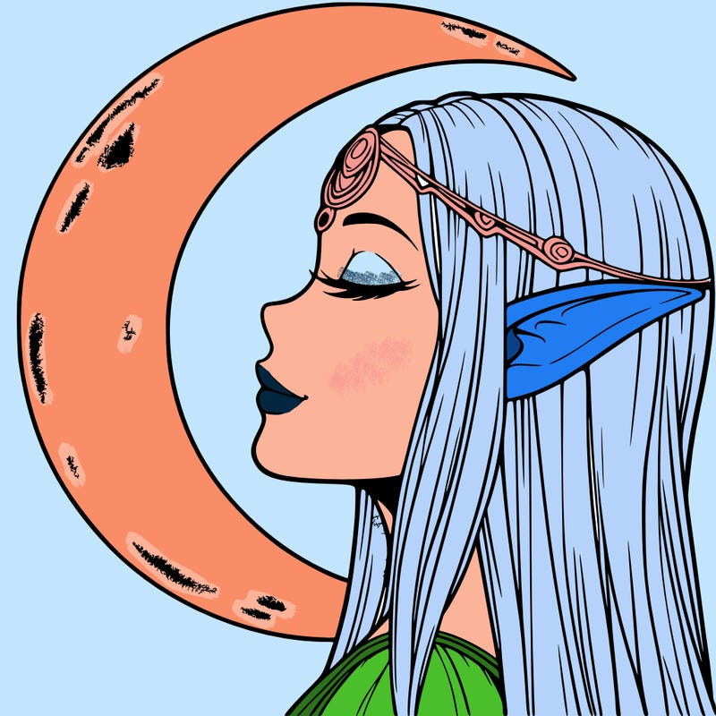 a realistic moon elf