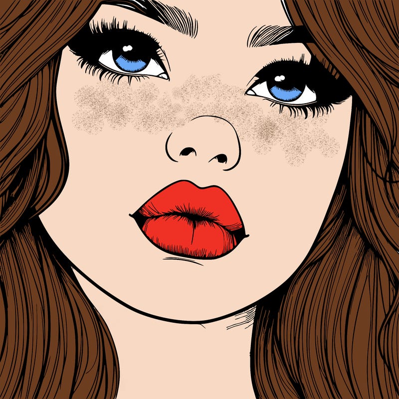 really realistic girl with lips