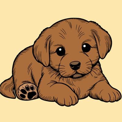 a cute realistic puppy