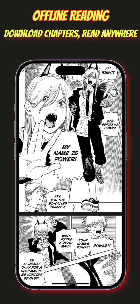 Manga and Anime Comic Reader - Manga and Anime Comic Reader app showing offline reading feature on a mobile screen
