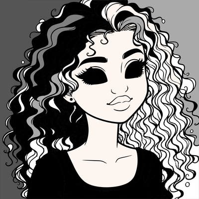 realistic girl with curly hair