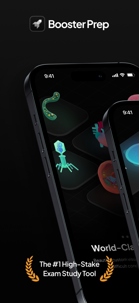 Booster Prep - Booster Prep mobile app interface displaying scientific study materials for high stake dental and optometry exams.