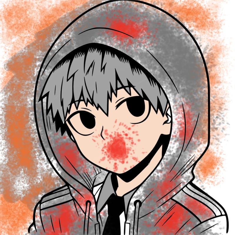 manga character with a hoodie