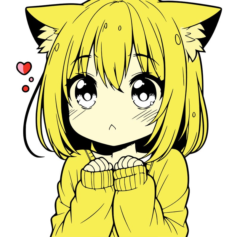 shy anime catgirl