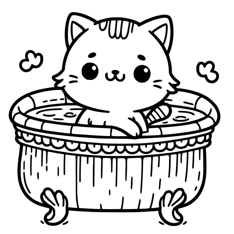 cute cat in a hot tub.