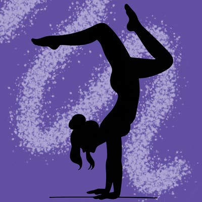 a woman doing a handstand
