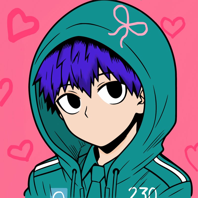 manga character with a hoodie