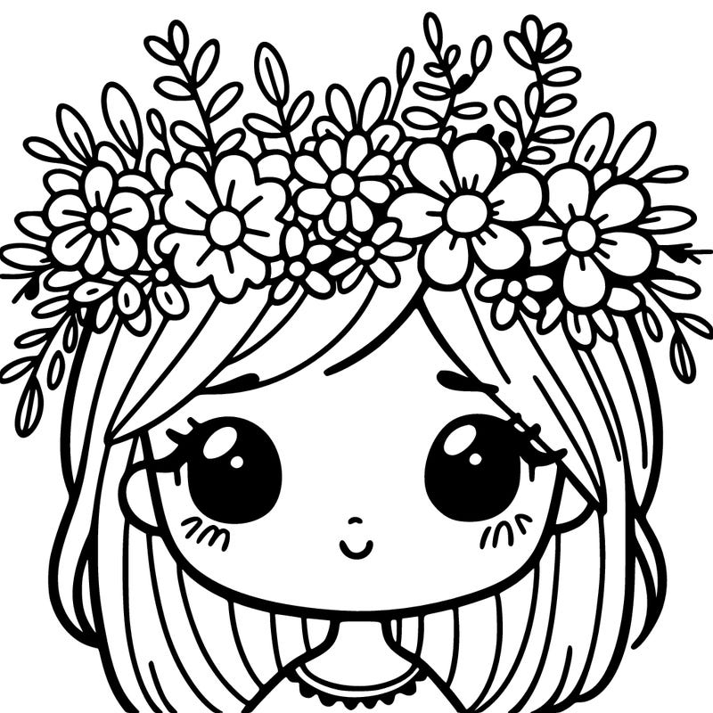 girl with flowers crown
