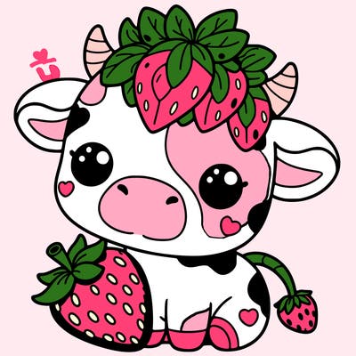 cute strawberry cow