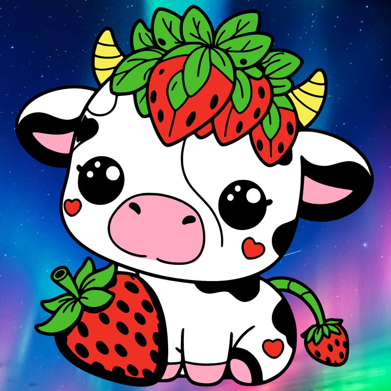 cute strawberry cow