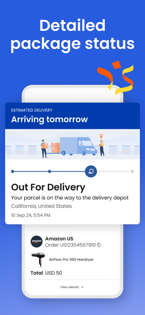Parcel Monitor Track - Detailed package tracking status and delivery updates in the Parcel Monitor mobile app