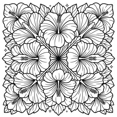 Let your child's creativity blossom with this beautiful hibiscus mandala coloring page! Designed specifically for kids aged 4-8, it offers a delightful and engaging artistic experience.