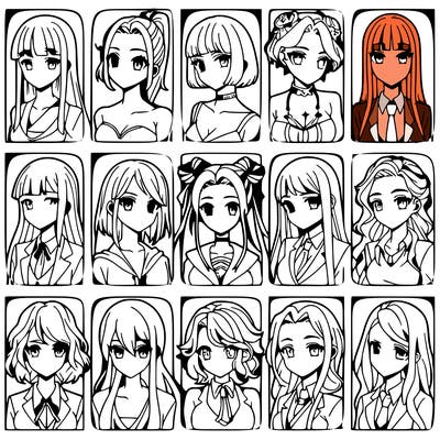 girls that look diffrent anime