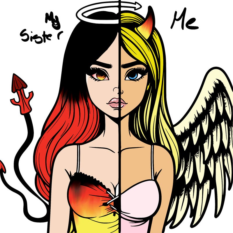 devil vs angel realistic girl