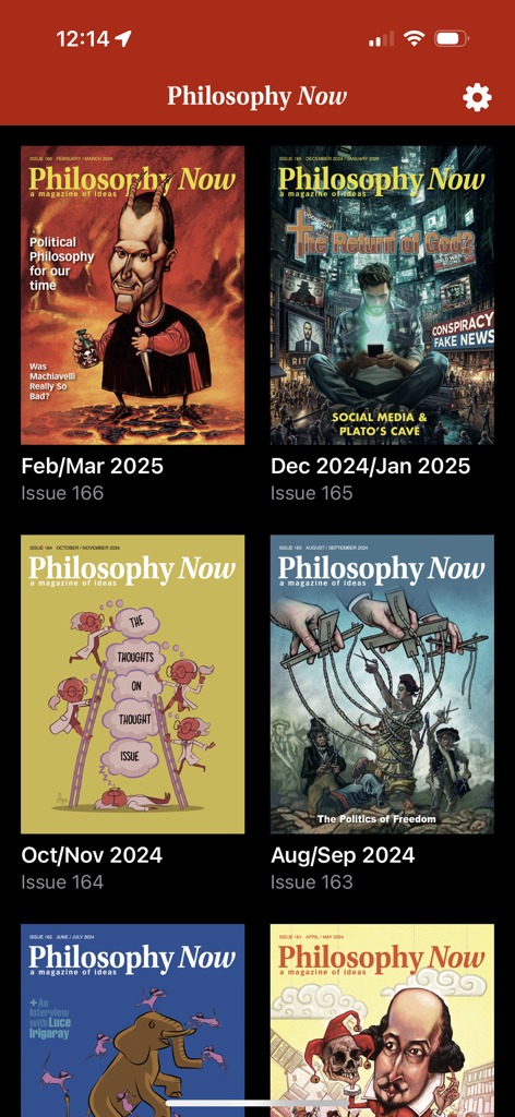 Philosophy Now - A collection of Philosophy Now magazine covers shown in the app
