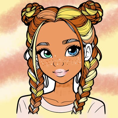 realistic girl with braids