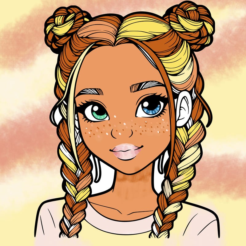 realistic girl with braids