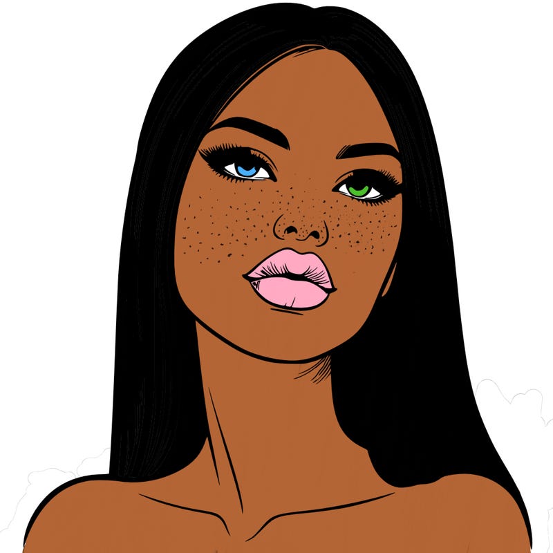 realistic woman with full lips