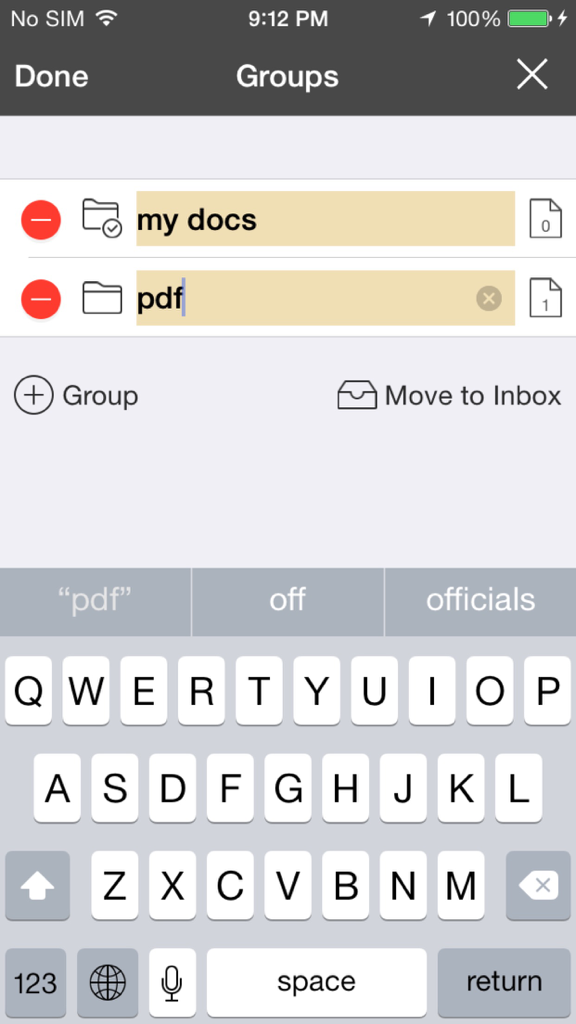 File Notes - Annotate - Interface for organizing and renaming file folders within the File Notes app