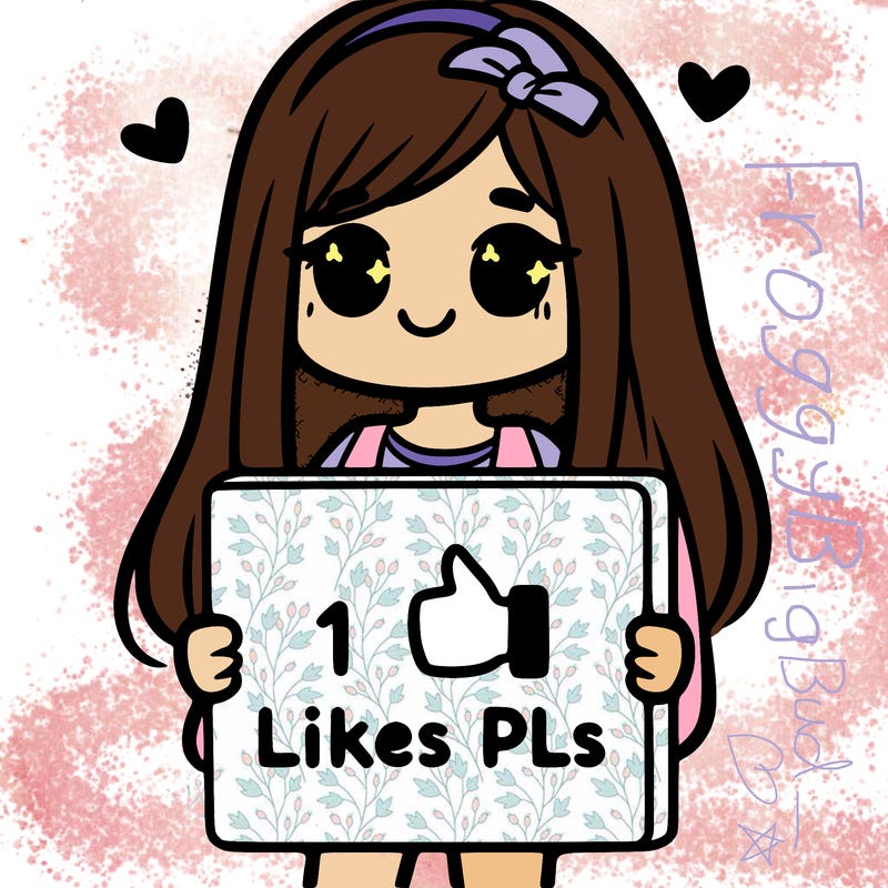 girl holding a sign saying 10 likes pls