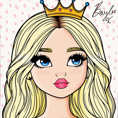 a realistic girl with a crown on