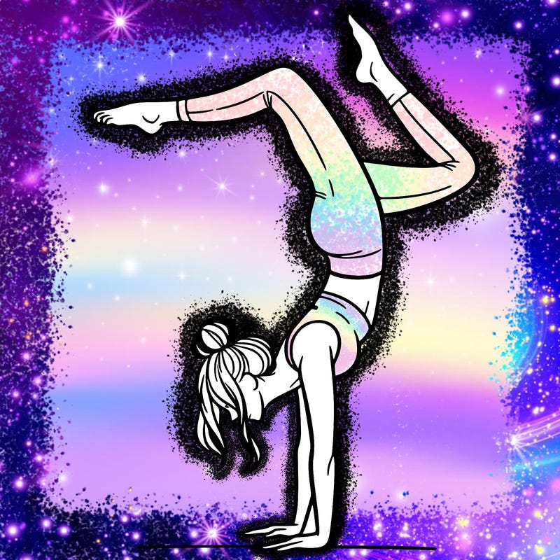 a woman doing a handstand