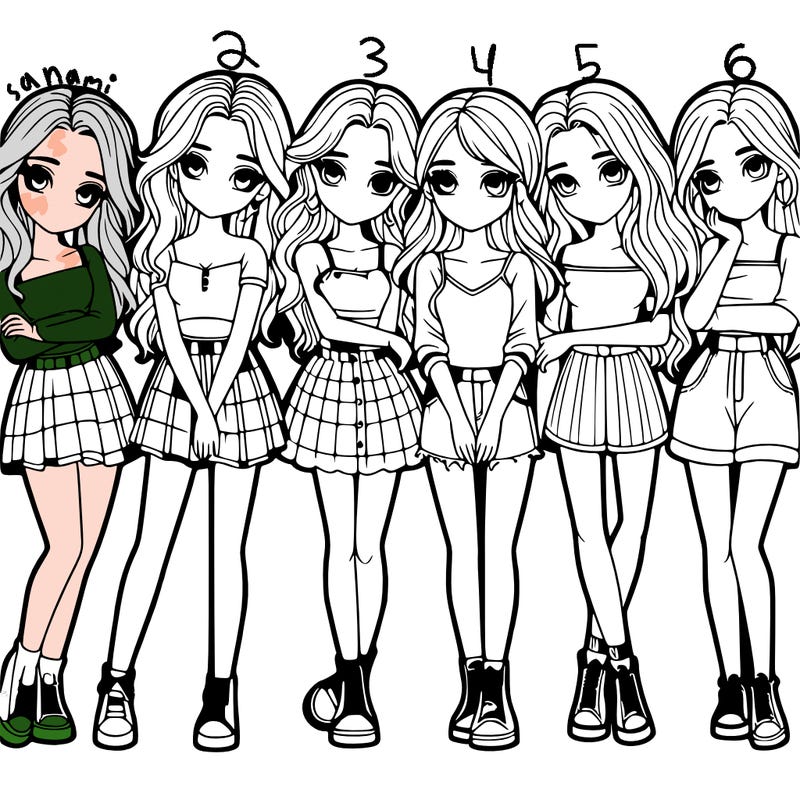 a group of girls realistic