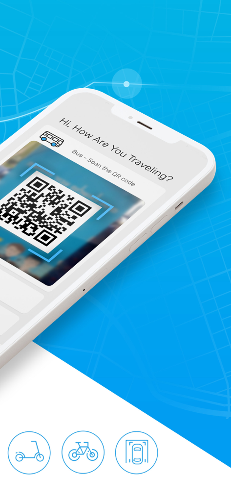 HopOn Rav-Pass הופאון רב-פס - Capture d'écran de l'application HopOn Rav-Pass affichant le scan du code QR du bus pour les transports en commun